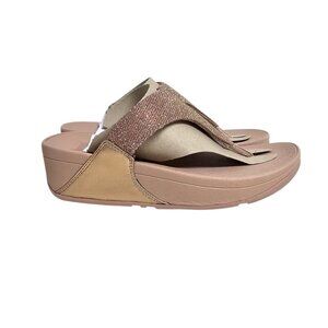 Fitflop Rose Gold Shimmerlux toe-post sandals . size 5